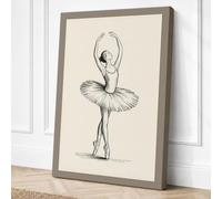 Ballet en Pointe Minimalist Canvas Wall Art Print 30x20 Inch