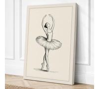 Ballet en Pointe Minimalist Canvas Wall Art Print 30x20 Inch