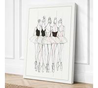 Ballet Ensemble Minimalist Canvas Wall Art Print 18x12 Inch (46 x 30 cm)