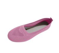 Ballet Flats Women's Elegant Classic Ballet Shoes Slip On Flat Shoes Round Toe Ballet Flats Knitted Summer Plain Ballerina Summer Shoes Breathable Comfortable Dance Shoes, O purple, 8.5 UK