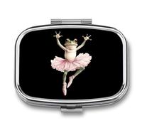Ballet Frogs Dancing Travel Pill Organizer with Mirror