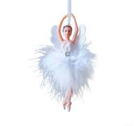 Ballet girl angel pendant for Christmas tree decoration, made with ABS material to durability and festive charm during the holiday season (B Feather Girl)