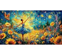 Ballet-girl-dancing-in-colorful-dress Puzzle for Adults 1000Pc Recycled Paper Beautiful Decoration Puzzle Challenging for Decompression and Wall Decor Great Gift Idea 70x50/1000pcs