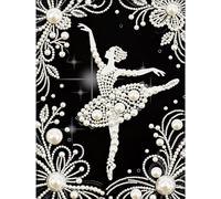 Ballet Girl Diamond Art Kit with Pearls for Adults and Beginners, 5D Special Shaped Drill Diamond Painting No Frame, Partial Drill, Home Wall Decor 30x40cm