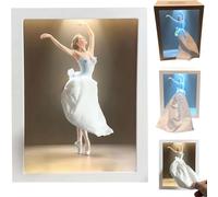 Ballet Girl Tissue Box with Touch Light,Flying Skirt TissueBox,Elegant Ballerina Tissue Holder,Artistic Touch-Activated NightLight,Creative Lady Flying Dress Paper Dispenser for Bedroom,Living Room