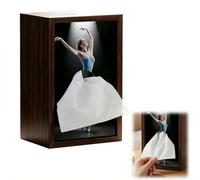 Ballet Girl Tissue Box Without Touch Light,Girl's Long Skirt Tissue Box,Creative Diy Lady Flying Dress Tissuebox,Valentines Day Decoration,For Home,Bedroom, Desk,Living Room,Gifts For Women(Black)