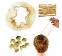 Ballet Hair Nets, Blonde Bun Net Invisible Hair Nets for Catering 50Pcs Elastic Edige Mesh Hair Bun Nets for Girls Child Kids Dancer Catering with 50pcs Bobby Pins in Box
