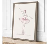 Ballet in Motion Minimalist Canvas Wall Art Print 36x24 Inch