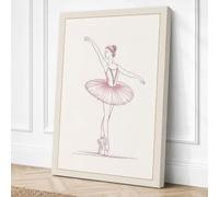 Ballet in Motion Minimalist Canvas Wall Art Print 36x24 Inch