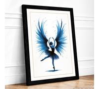 Ballet in Motion Modern Framed Wall Art Print A3 (42×29.7cm) Black, Wall