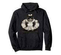 Ballet Kitty Cat with a big belly. Pullover Hoodie