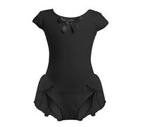 Ballet Leotard for Girls Kids Toddler Baby Ballerina Dance Costume Cap Sleeve Cotton Bodysuit Ballet Dress High Low Skirted Gymnastic Skating Performance Dancewear Activewear Black 18-24 Months