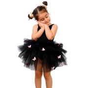 Ballet Leotards for Girls Butterfly Dance Tutu Dress with Puff Skirt & V-Back - Ballerina Costume for Toddler, Gymnastics Outfit - Ideal for Christmas, Weddings & Birthday Parties
