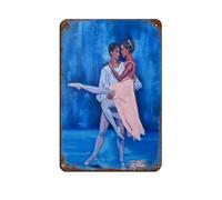 Ballet Lovers in Blue Retro Poster Metal Tin Sign Chic Art Retro Iron Painting Bar People Cave Cafe Family Garage Poster Wall Decoration 8x12inch(20x30cm)