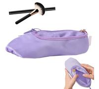 Ballet Makeup Bag, Cute Ballet Shoe Bag with Bowknot, Zipper Dance Makeup Bag, Portable Hanging Pointe Shoe Bag with Hook for Woman Girl Dance Lovers Gift, Purple,Ballet Bag