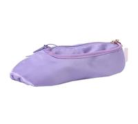 Ballet Makeup Bag, Cute Ballet Shoe Tote with Bowknot, Zipper Dance Cosmetic Case, Portable Hanging Pointe Footwear Holder with Hook for Woman Girl Dance Lovers Gift, Purple, Beauty Pouch