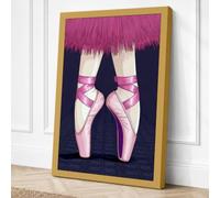 Ballet Pointe Shoes Canvas Wall Art Print 24x16 Inch