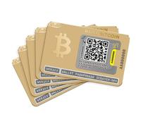 Ballet Real Bitcoin Gold-Plated 5-Pack Cold Storage Wallet Cards | 24K Gold-Plated Stainless Steel | Split Holdings & Gifting | Non-Electronic Crypto App | 1,000+ Coins & NFTs