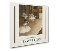 Ballet Rehearsal On Stage By Edgar Degas Canvas Print | Gallery Wrapped 30mm Frame Wall Art | 20x20 inches | Ready to Hang | Impressionist Picture | Living Room Bedroom Lounge Office