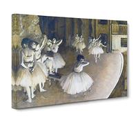 Ballet Rehearsal On Stage By Edgar Degas Canvas Print | Gallery Wrapped 30mm Frame Wall Art | 30x20 inches | Ready to Hang | Impressionist Picture | Living Room Bedroom Lounge Office