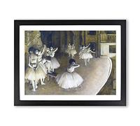 Ballet Rehearsal On Stage By Edgar Degas Classic Painting Framed Print | A3 Black Framed Wall Art | Ready to Hang | Classic Historical Picture | Living Room Bedroom Lounge Office