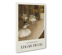 Ballet Rehersal On Stage Edgar Degas Canvas Print | Gallery Wrapped 30mm Frame Wall Art | 30x20 inches | Ready to Hang | Impressionist Picture | Living Room Bedroom Lounge Office