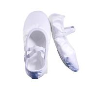 Ballet Shoe Pure Satin Pink Flesh Blue Color from 23 to Women 43 Girl Pointe Shoes(White,28)