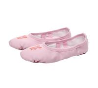 Ballet Shoes Canvas Split Sole Dance Slippers Yoga Flats Gymnastic Shoes Bow Flower Print Solid Color Footwear Elastic Strap Lightweight Breathable Footwear Pink