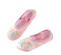 Ballet Shoes Dance Shoes Children's Ballet Soft Bottom Cat Claw Shape Performance Footwear Classical Hanfu Style Girls Flats(Color02,28)