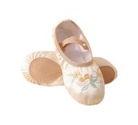 Ballet Shoes Dance Shoes Children's Ballet Soft Bottom Cat Claw Shape Performance Footwear Classical Hanfu Style Girls Flats(Color01,29)