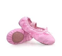 Ballet Shoes for Girls, Ballet Shoes 2 Pairs Lovely Canvas Soft Sole Girls Children Lace Ballet Practice Dance Shoes for Kids(Pink,Size 29)