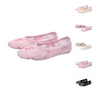 Ballet Shoes for Girls Flat Shoes for Children Soft PU Leather Ballet Slippers Dance Practice Basic Balerina Shoes No Tie Dance Trainers Flexible Comfort Art Trainers Sizes EU 22 to 40, pink, 1 UK