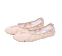 Ballet Shoes for Girls Leather Split Sole Dance Shoes, Kids Toddler Bow Basic Flats Ballet Slippers Practice Outfit Professional School Ballroom Dance Beige Size 7.5