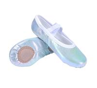 Ballet Shoes for Girls Slipper Full Leather Sole Ballet Flats Shoes Solid Color Soft Soled Practice Dance Shoes Elastic Strap Lightweight Footwear for Canvas Yoga Gymnastic Green