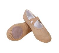 Ballet Shoes for Girls Solid Color Lightweight Shoes Elastic Strap Soft Soled Footwear Split Sole Flat Gymnastics Dancing Ballet Footwear for Dance Training and Performance Khaki