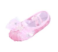 Ballet Shoes for Girls Sparkly Split Sole Ballet Flats Kids Slip on Glitter Sequins Modern Stage Dance Slippers Toddler Girls Lightweight Ballroom Yoga Trainers Pink