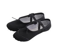 Ballet Shoes for Girls Split Sole Leather Dance Shoes, Basic Ballet Flats Slippers Ballroom Dance Shoes Canvas School Professional Practice Outfit Black Size 13