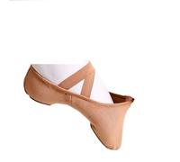 Ballet Shoes for Girls Stretch Canvas Ballet Dance Shoes Slippers Split Soft Sole Ballerina Cotton Elastic Fabric Belly Training Jazz Gym Yoga Exercise(Tan,6 UK)