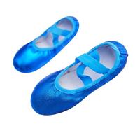 Ballet Shoes for Girls,Toddler Kids Sequin Ballroom Dance Shoes Glitter Leather Split Sole Dance Shoes School Professional Practice Outfit Blue Size 1