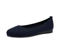 Ballet Shoes for Girls, Women Square Toe Knit Flats, Olive Green Woven Texture and Low Wedge Sole, Square Toe, Slip on Opening, Comfortable Soft Sole Footwear for Office, Shopping and (BU1, 3)