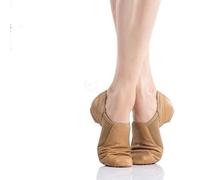 Ballet Shoes Genuine Leather Jazz Dance Shoes Tan Black Jazz Shoes Adults Dance Sneakers for Girls Women for Ballet(Tan,29)