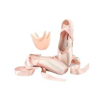 Ballet Shoes Girls Ballerina Ballet Pointe Shoes Pink Red Women Satin Canvas for Dancing(Set 02,39)