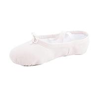 Ballet Shoes Girls Canvas Ballet Dance Slippers Split Sole Dance Flats Thickened Cotton Lining Ballerina Shoes with Cross Elastic Straps for Toddlers Kids White