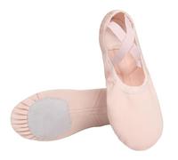 Ballet Shoes Girls Dance Slippers Canvas Gymnastic Yoga Shoes Split Sole Canvas Elastic for Kids and Adult Light Pink
