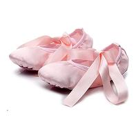 Ballet Shoes, Pointe Shoes 2 Pairs Ballet Shoes Ballerina Dance Satin Slippers Ribbon Tie Up Flats Pointe for Girls Women(Prima Pink,31)