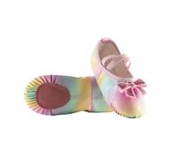 Ballet Shoes Practice Shoes Flats Soft Lightweight Elastic Laces Colorful Girl Ballet Glitter Split-Sole Dance Slippers(25)
