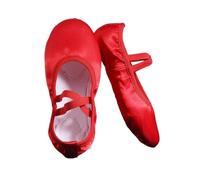 Ballet Shoes Pure Satin Pink Flesh Blue Color from 23 to Women 43 Girl Pointe Shoes(Red,36)