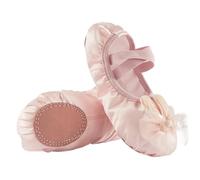 Ballet Shoes Shoes Children's Dance Soft-Soled Ballet for Girl Satin Cat Caws Lace-up Rabbit Stage Performance(28) Pink