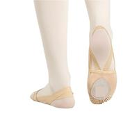 Ballet Shoes Shoes Rhythmic Gymnastic Elastic Half Ballet Flat Slippers Dance Shoe Microfiber Girls Kids Women Belly(Flesh,30-31)