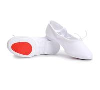 Ballet Shoes, Soft Jazz Salsa Dancing Shoes Sneakers for Girls Yoga Shoes Dance Slippers(Cloth Rubber White,2 UK)